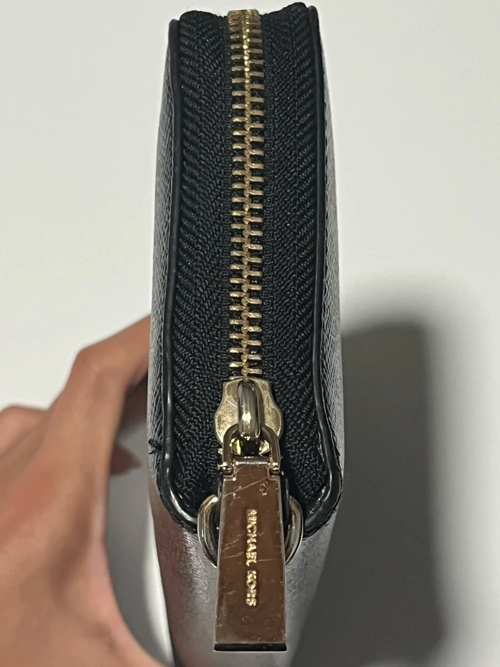 Michael Kors Jet Set Travel Large Black Leather Continental Wristlet Wallet